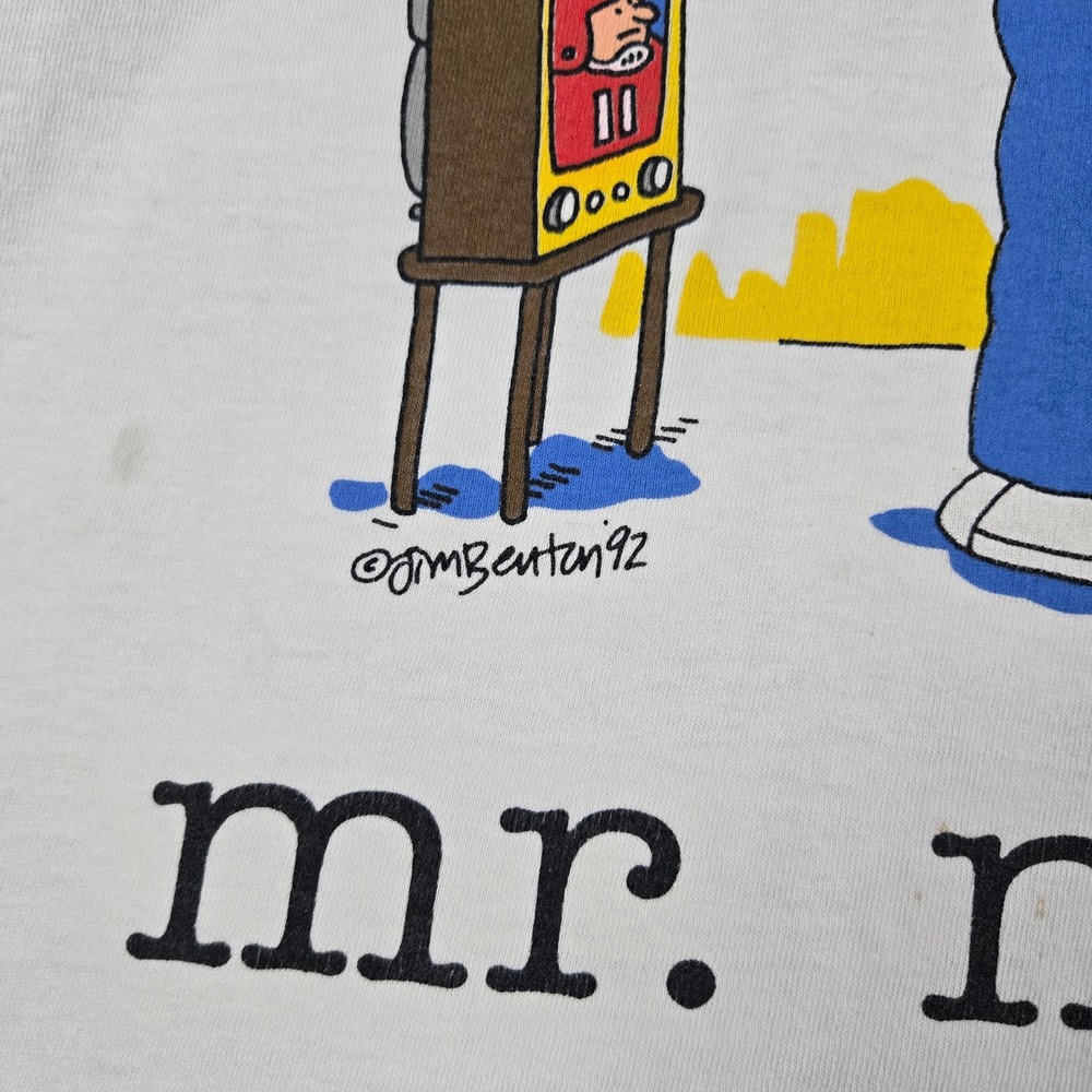Vintage Mr New Dad T Shirt Mens Large White Jim Benton Cartoon 1992 Chnages 90s - Picture 3 of 16